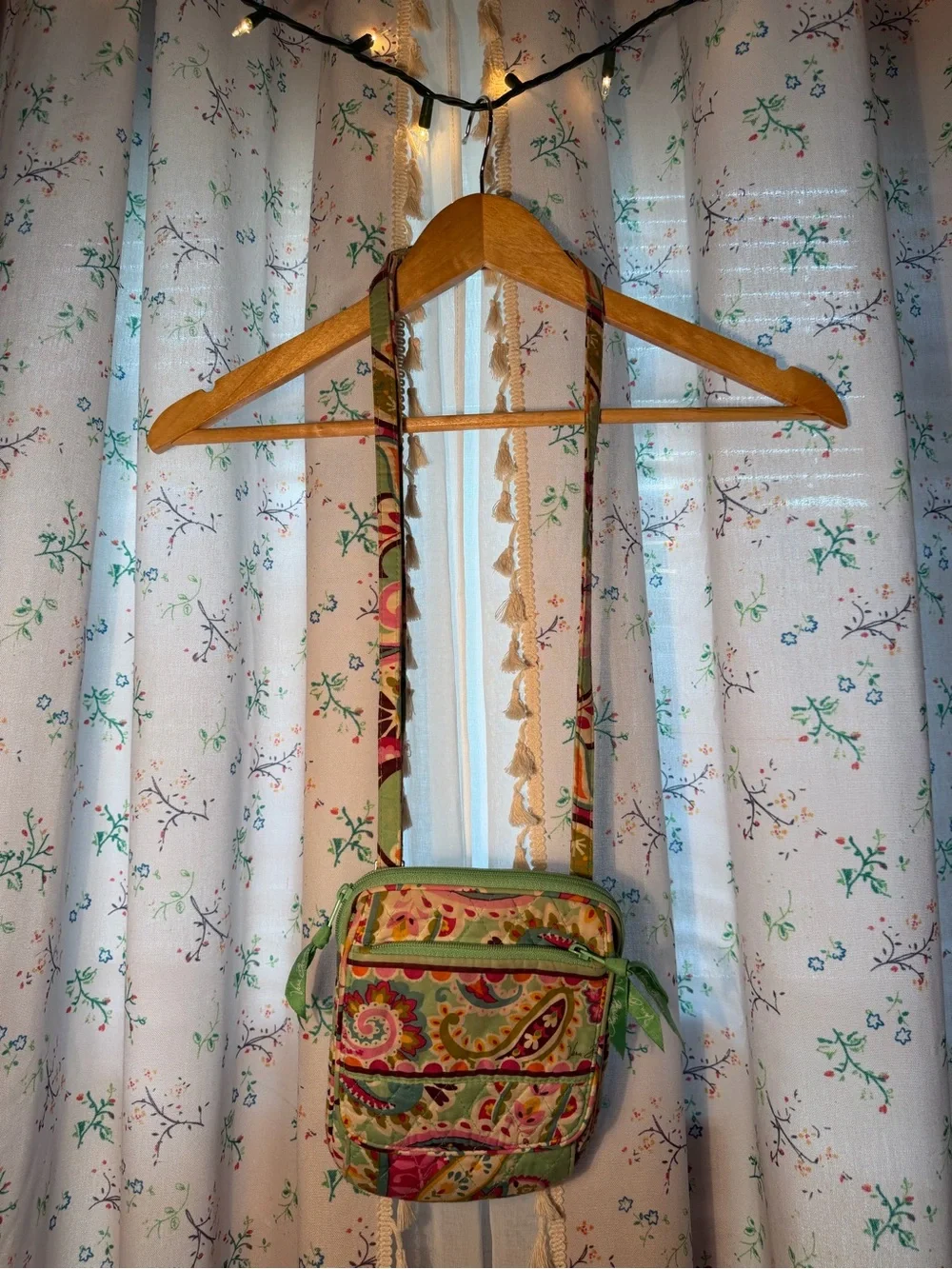Vera Bradley Mini Crossbody Bag in Paisley Green